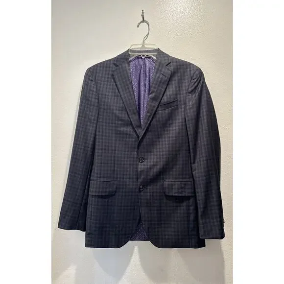 Ted Baker LONDON Endurance Size 36R Checkered Jay SPJ Wool Blazer Sports Coat - Picture 1 of 9